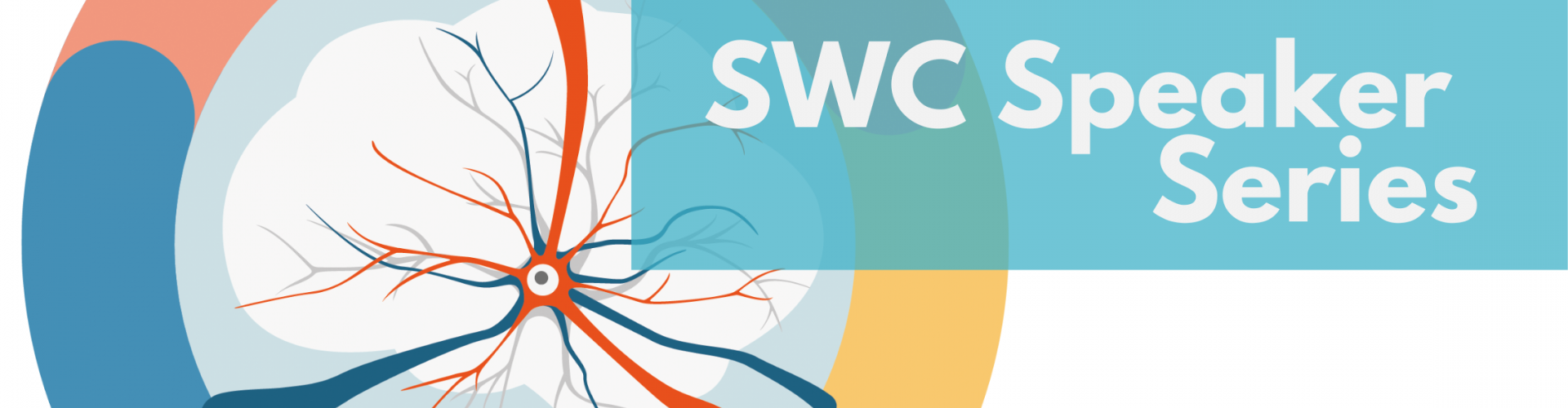 SWC Speaker Series banner with neurons in the background